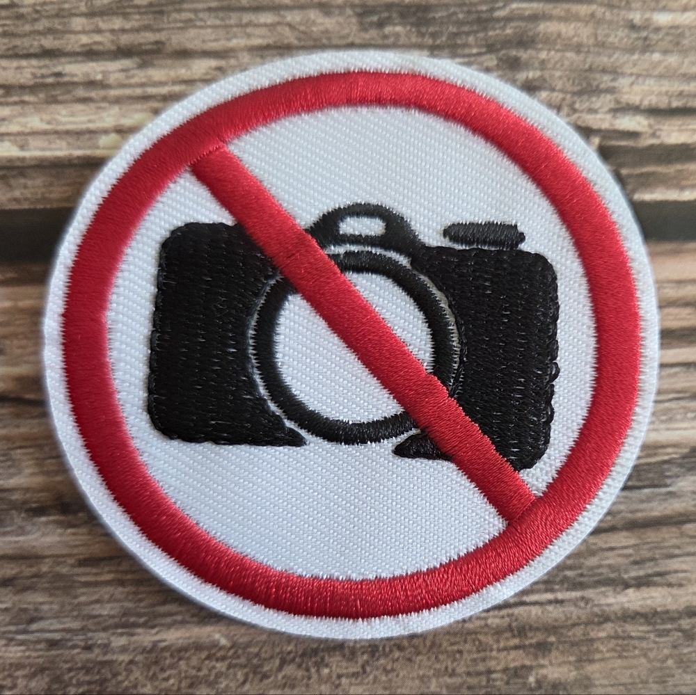 No Photos Camera No Photography 90s Style Punk Skater Iron On Patch
